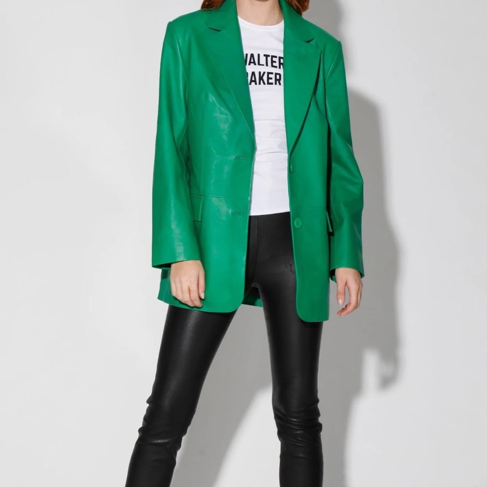 Walter Baker Kira Clover Green Lambs Leather Jacket